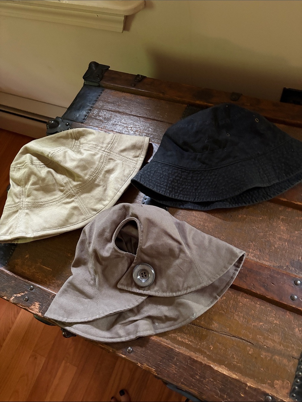 Three Neutral Casual Hats - Black, Beige, Taupe